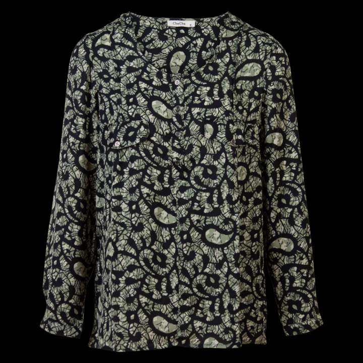 Priser på ChaCha Dame Bluse - Print 1 Khaki - 2XL