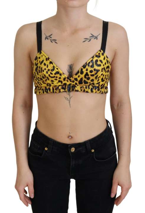 Priser på Dolce & Gabbana Gul Leopard Corset BH Top