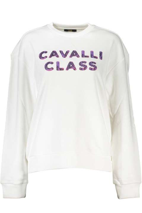 Priser på Cavalli Class Hvid Bomuld Sweater