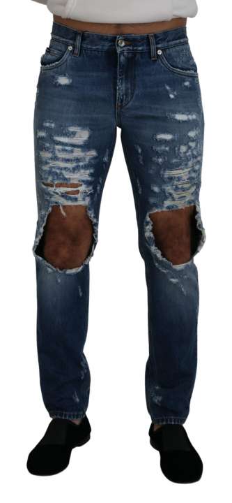 Priser på Dolce & Gabbana Blå Bomuld Bukser & Jeans