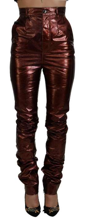 Priser på Dolce & Gabbana Metallic Bronze High Waist Skinny Jeans