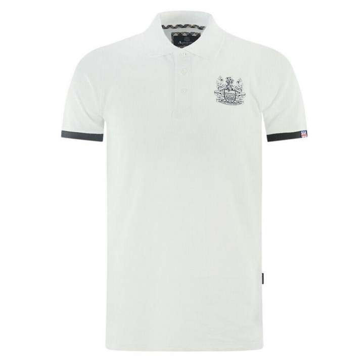 Priser på Aquascutum Hvid Bomuld Polo Shirt