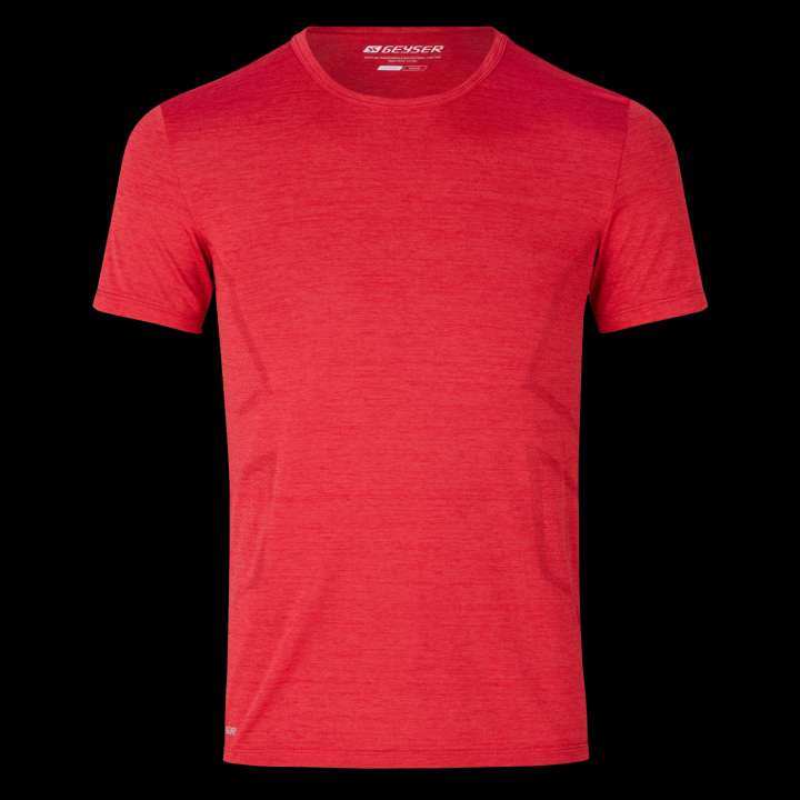 Priser på GEYSER by ID GEYSER Herre T-shirt - Rød melange - 3XL