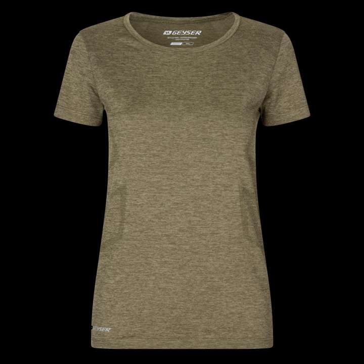 Priser på GEYSER by ID GEYSER Dame T-shirt - Oliven melange - 3XL