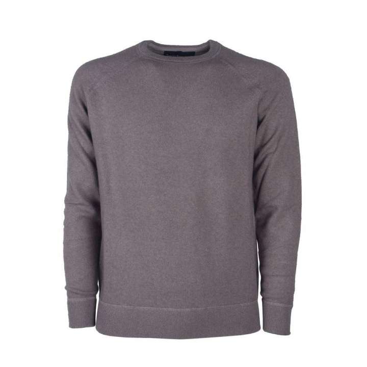 Priser på Emilio Romanelli Elegant Grå Cashmere Crew Neck Sweater