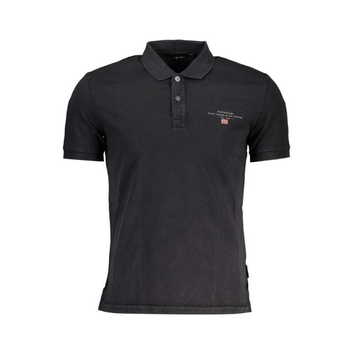 Priser på Napapijri Elegant Black Embroidered Polo