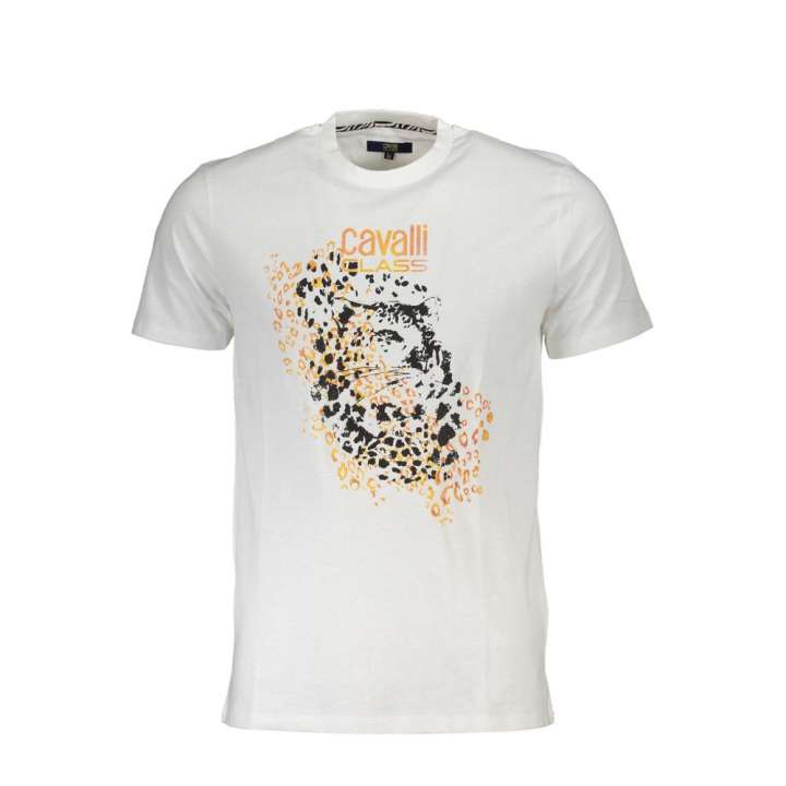 Priser på Cavalli Class Hvid Cotton T-Shirt