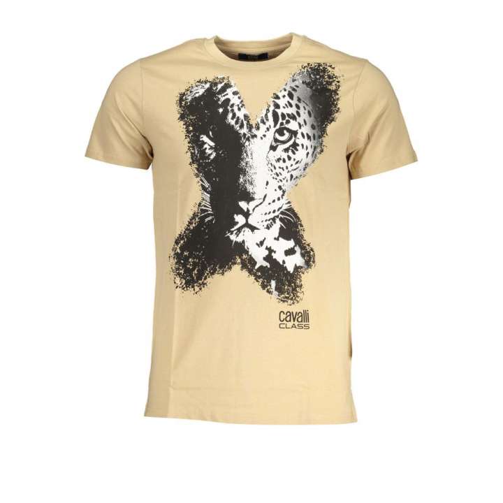 Priser på Cavalli Class Beige Cotton T-Shirt