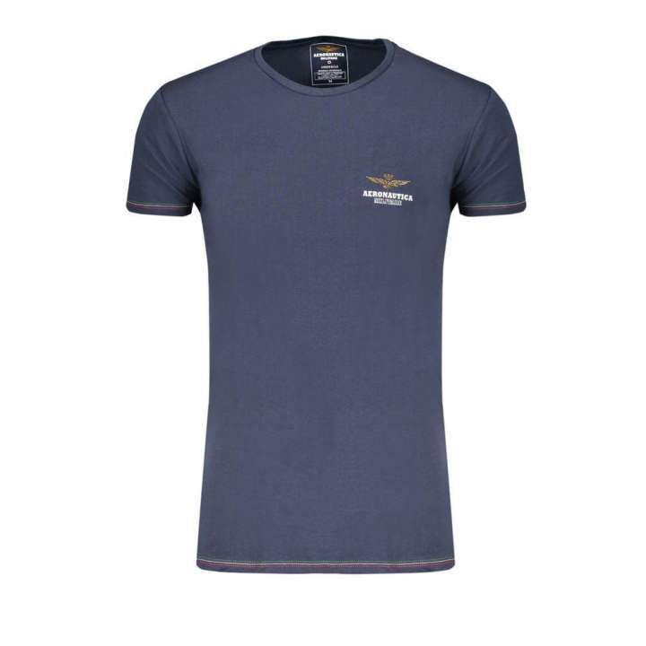 Priser på Aeronautica Militare Blue Cotton T-Shirt