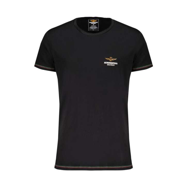 Priser på Aeronautica Militare Black Cotton T-Shirt