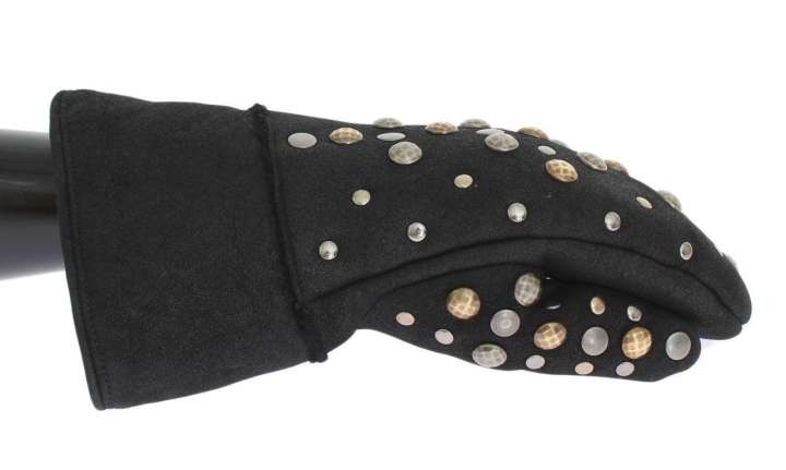 Priser på Dolce & Gabbana Elegant Studded Gray Wool Gloves