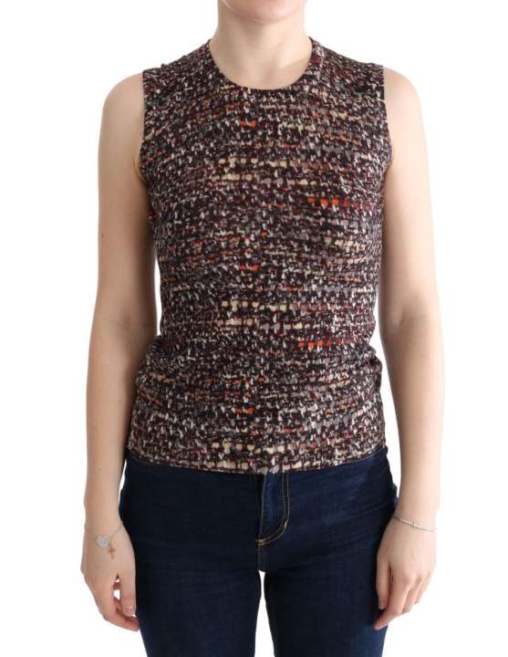 Priser på Dolce & Gabbana Sleeveless Multicolor Knit Wool Top