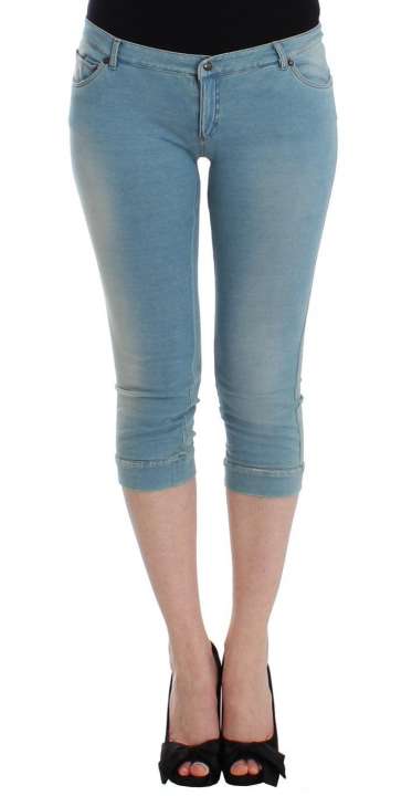 Priser på Ermanno Scervino Elegant Light Blue Capri Jeans