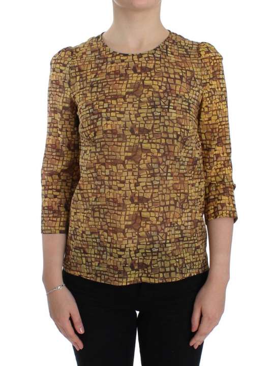 Priser på Dolce & Gabbana Sicilian Mosaic Print Silk Blouse