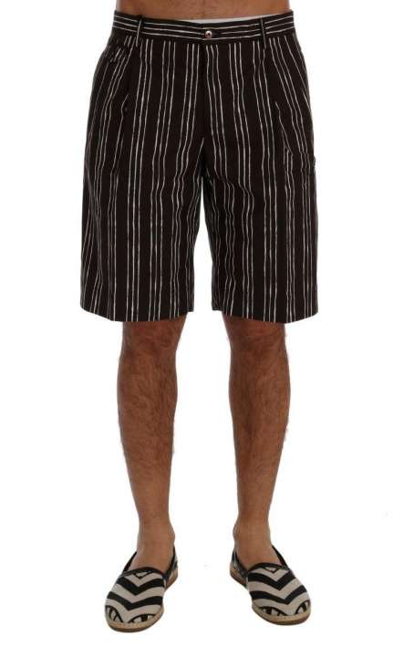 Priser på Dolce & Gabbana Bordeaux Striped Cotton Knee High Shorts