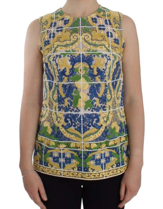 Priser på Dolce & Gabbana Majolica Embroidered Sleeveless Elegance