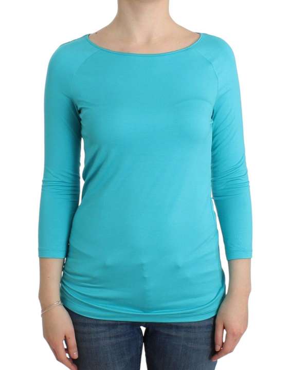 Priser på Ermanno Scervino Elegant Blue Modal Blend Top