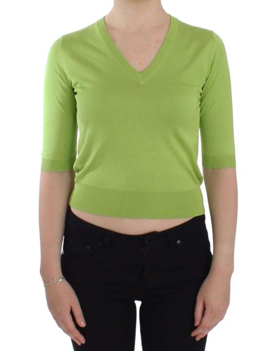 Priser på Dolce & Gabbana Emerald Green Wool V-Neck Pullover