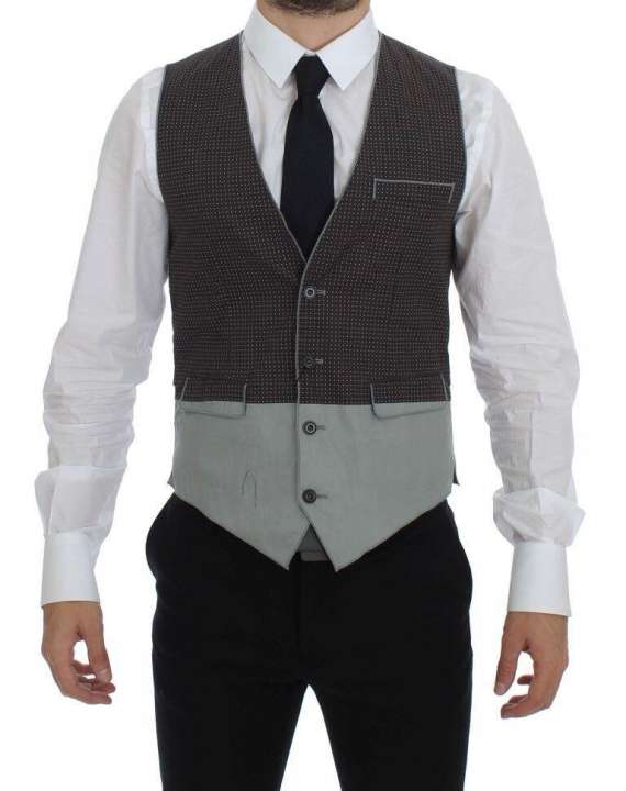 Priser på Dolce & Gabbana Elegant Gray Cotton Dress Vest