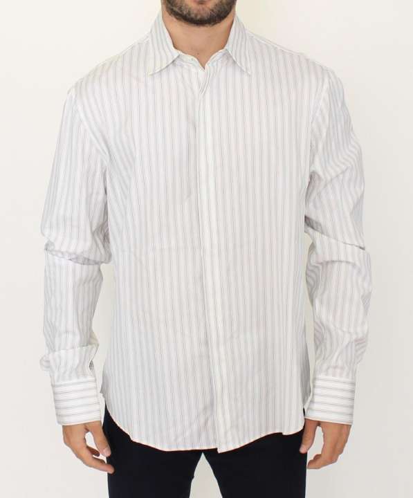 Priser på Ermanno Scervino Elegant Striped Cotton Casual Shirt