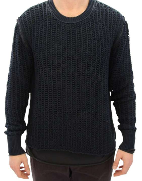 Priser på Dolce & Gabbana Elegant Blue and Black Layered Sweater