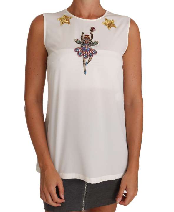 Priser på Dolce & Gabbana Enchanted Crystal-Embellished Silk Blouse