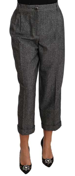 Priser på Dolce & Gabbana Elegant Gray Wool-Blend Trousers