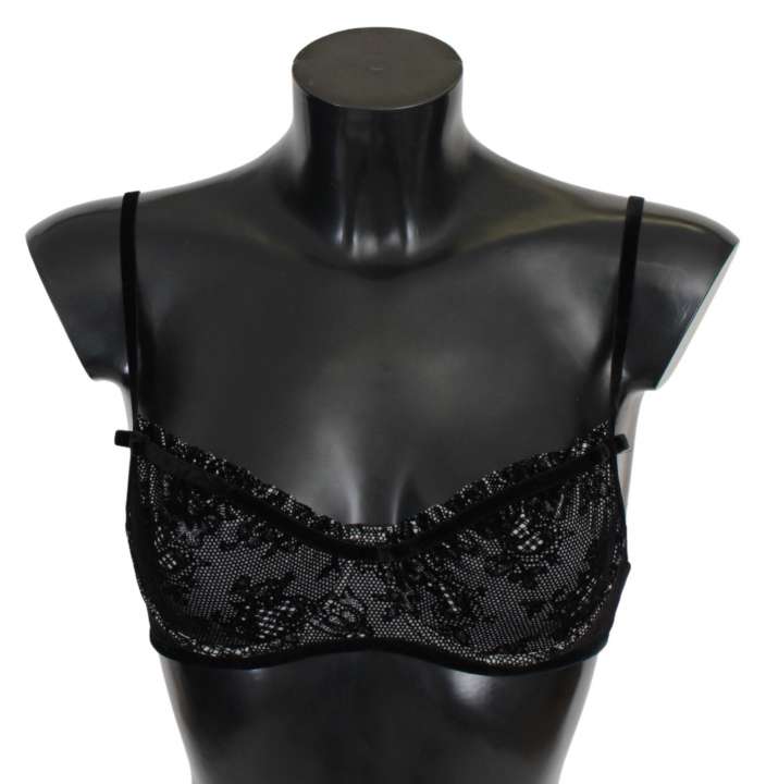 Priser på Ermanno Scervino Sleek Black Mesh Balconcino Bra