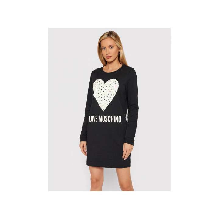 Priser på Chic Blue Cotton Love Moschino Dress