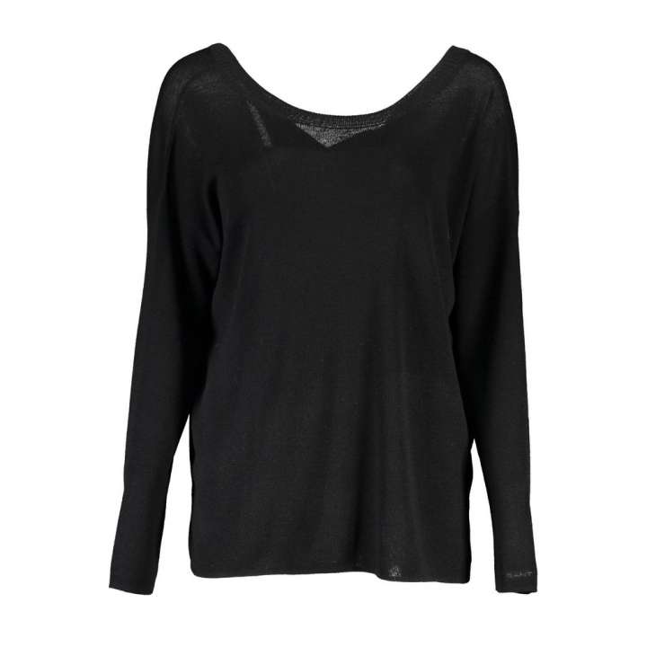 Priser på Elegant Black Wool Sweater with Round Neck