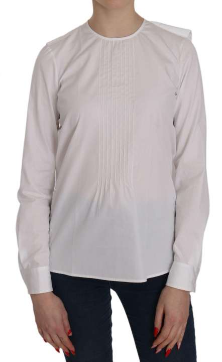 Priser på Dsquared2 Elegant White Cotton Crew Neck Top