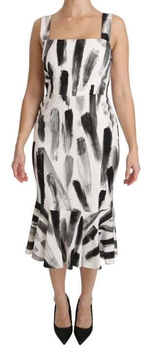 Priser på Dolce & Gabbana Chic Monochrome Sheath Midi Dress