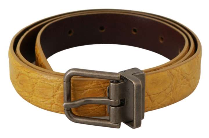 Priser på Dolce & Gabbana Exotic Yellow Animal Pattern Leather Belt