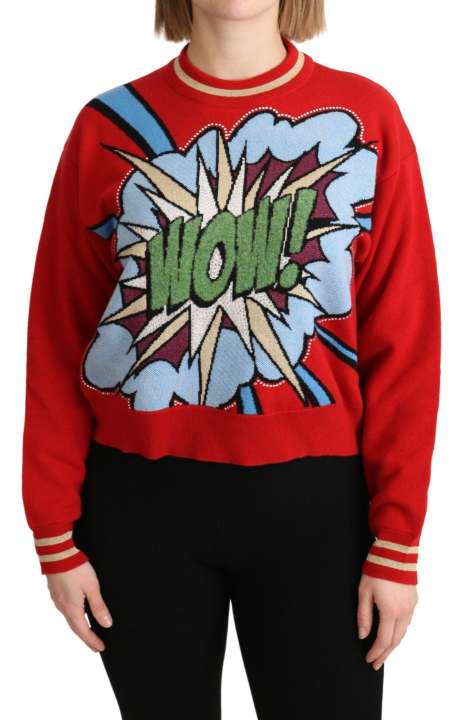 Priser på Dolce & Gabbana Radiant Red Cartoon Motive Cashmere Sweater