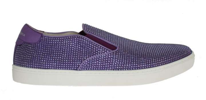 Priser på Dolce & Gabbana Elegant Purple Strass Fashion Sneakers