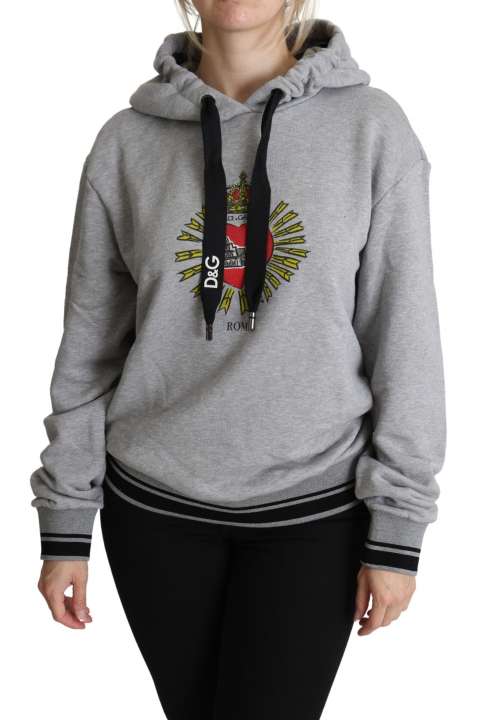 Priser på Dolce & Gabbana Exclusive Hooded Gray Cotton Sweater