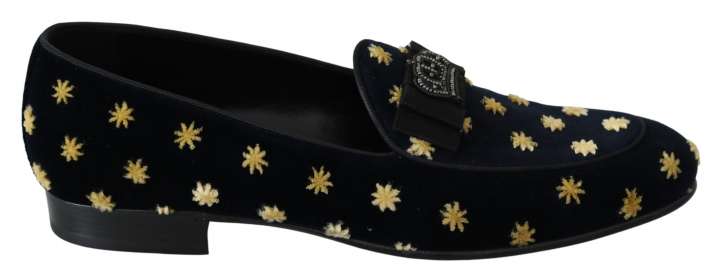 Priser på Dolce & Gabbana Elegant Velvet Crown Embroidery Loafers