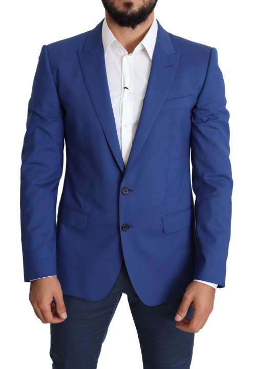 Priser på Dolce & Gabbana Exquisite Blue Wool Martini Blazer Jacket