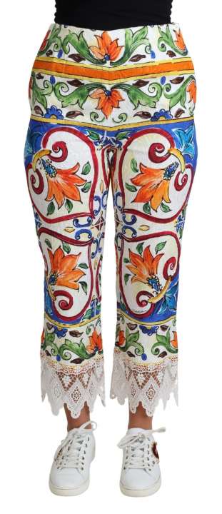 Priser på Dolce & Gabbana Majolica High Waist Cropped Trousers