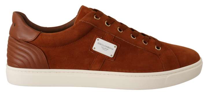 Priser på Dolce & Gabbana Elegant Light Brown Leather Sneakers