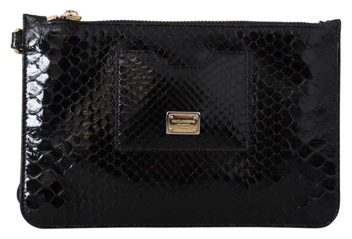 Priser på Dolce & Gabbana Exotic Leather Black Wristlet Wallet