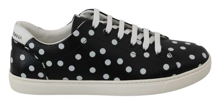 Priser på Dolce & Gabbana Black Polka Dotted Leather Sneakers