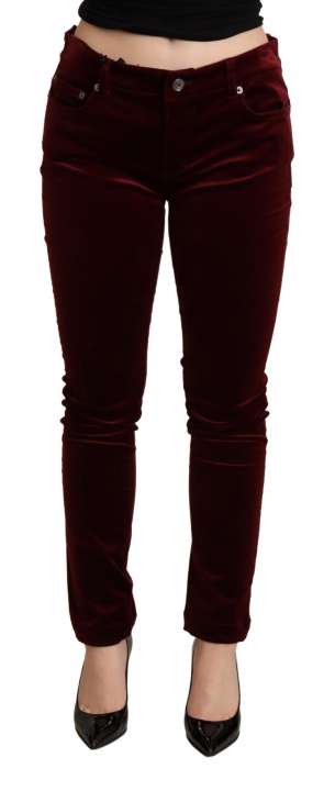 Priser på Dolce & Gabbana Exquisite Bordeaux Red Skinny Pants