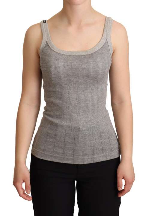 Priser på Dolce & Gabbana Chic Sleeveless Gray Tank Top