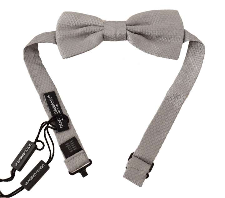 Priser på Dolce & Gabbana Elegant Silver Silk Bow Tie