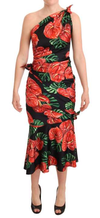 Priser på Dolce & Gabbana Elegant Floral Silk Draped Dress