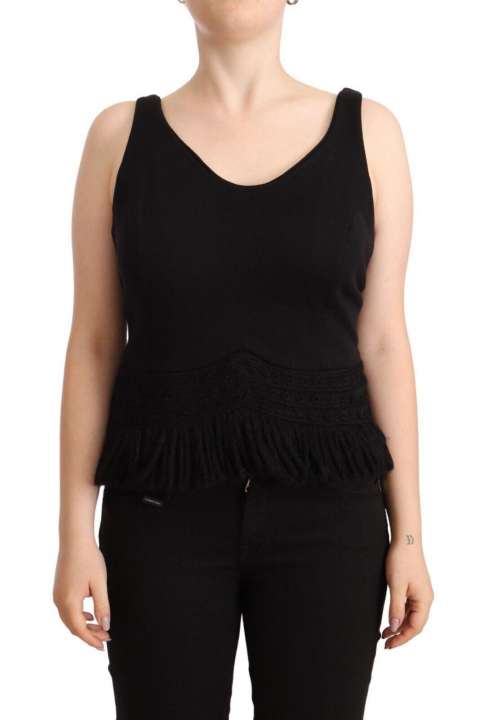 Priser på Ermanno Scervino Chic Sleeveless Designer Tank Top in Black