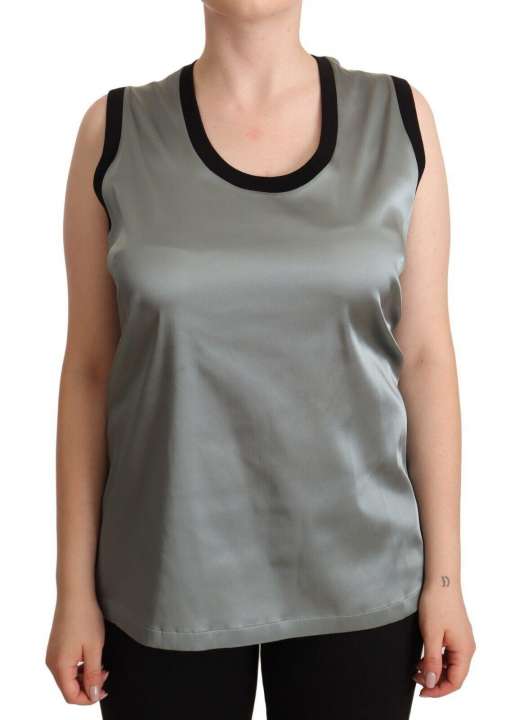 Priser på Dolce & Gabbana Elegant Silver Sleeveless Blouse