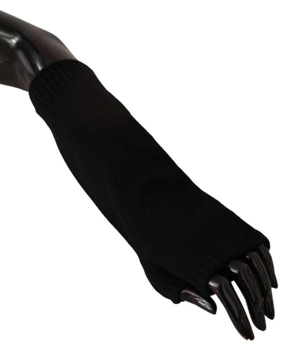 Priser på Dolce & Gabbana Elegant Black Cashmere Fingerless Gloves