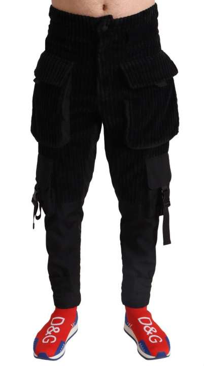 Priser på Dolce & Gabbana Elegant Black Cargo Corduroy Pants